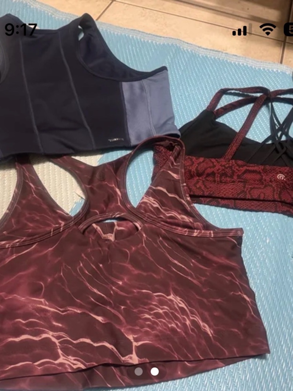 Mixed Sports Bras Bundle - Maroon Marble, Navy & Black/Red Snake large(22)